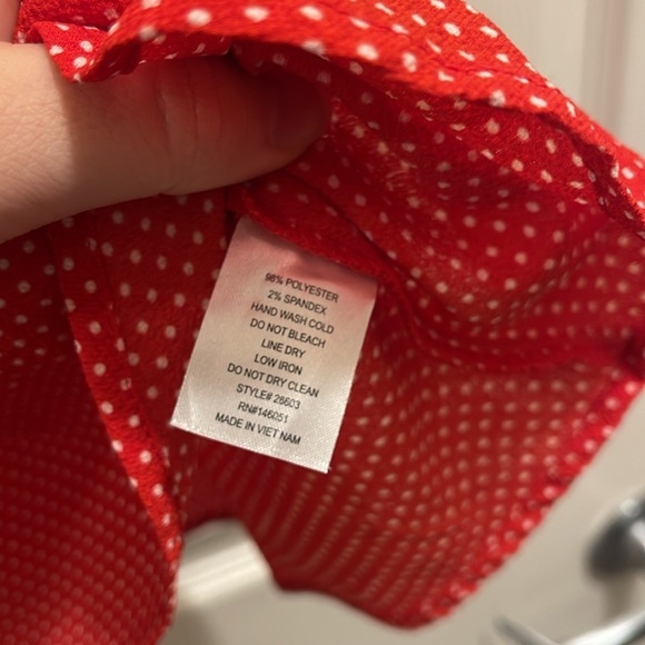 Monteau Red Polka Dot Blouse - Picture 5 of 10